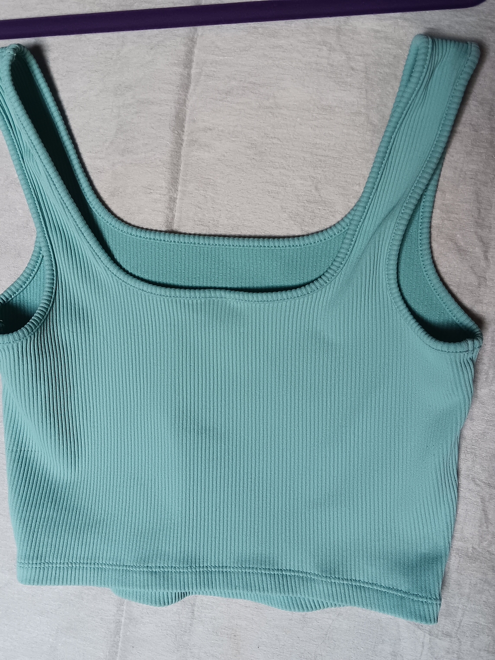 wild fable Ribbed Square-Neck Crop Tank - Aqua Teal